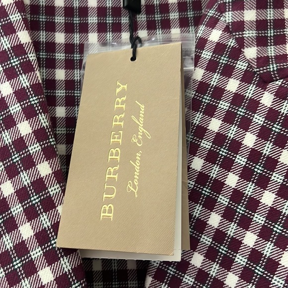 Burberry Burgundy Double Faced Cotton Twill Tailored Coat - Picture 9 of 11